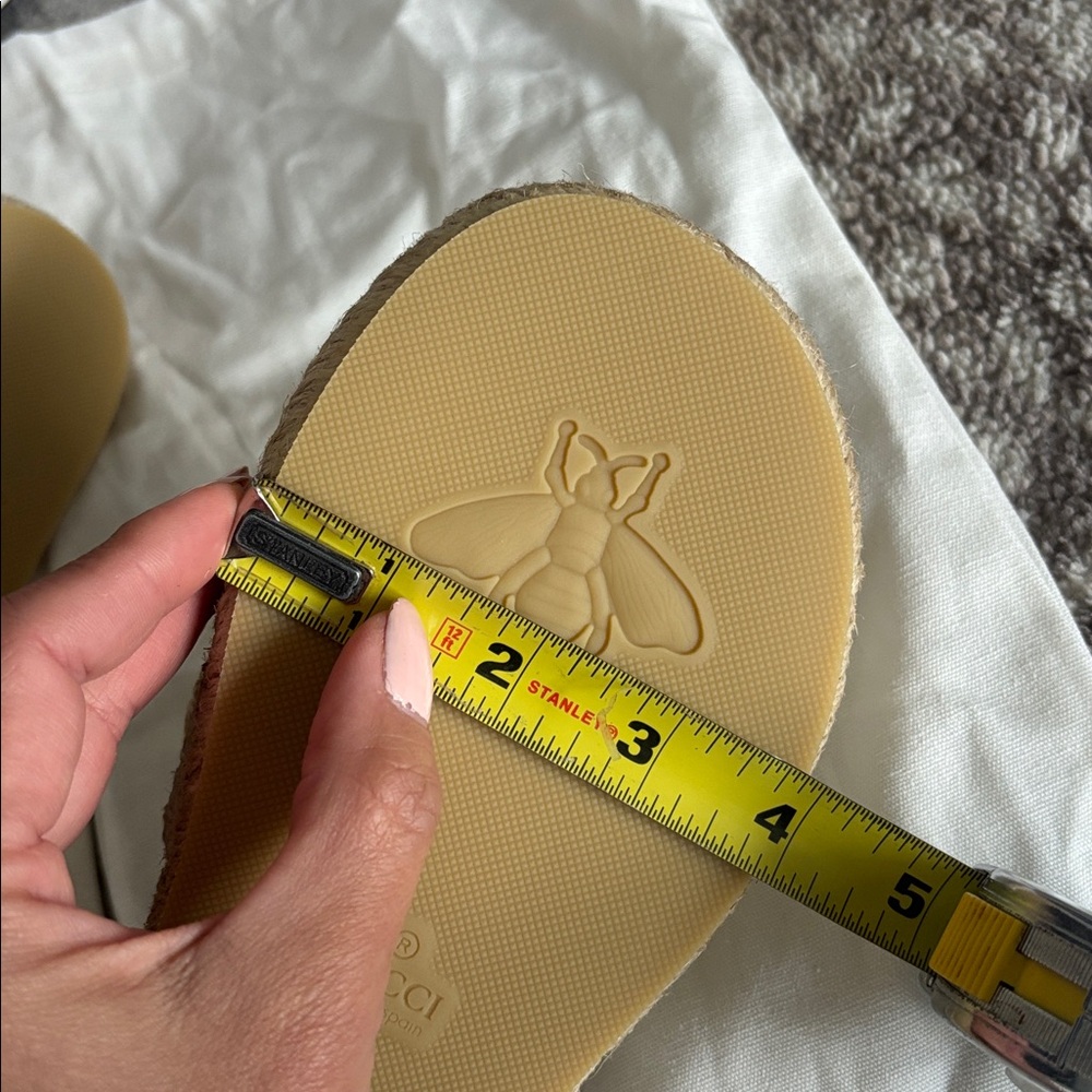 New with box! Authentic Gucci Women's Sz 36 Espadrille Slides with Crystal $930 - Picture 7 of 9